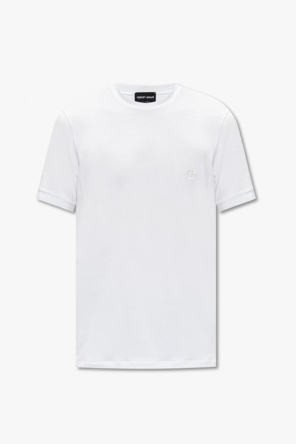 VIP【関税送料無料】希少 GIORGIO ARMANI WHITE COTTON T-SHIRT t, shirts For Men On Sale Online, Chaussures basses EMPORIO